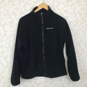 Marmot full zip black jacket fleece— large